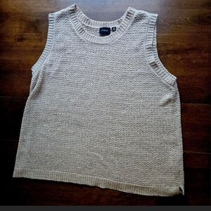 Cyrus 2X Beige Chunky Knit Sweater Vest Cozy Oversized